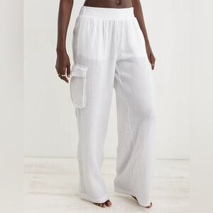Aerie Gauzy High Waisted Cargo Pant Size XS White